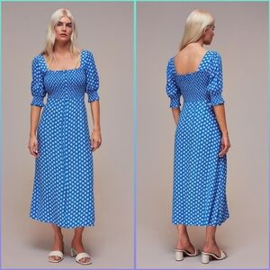 Whistles Floral Sunburst Shirred Dress